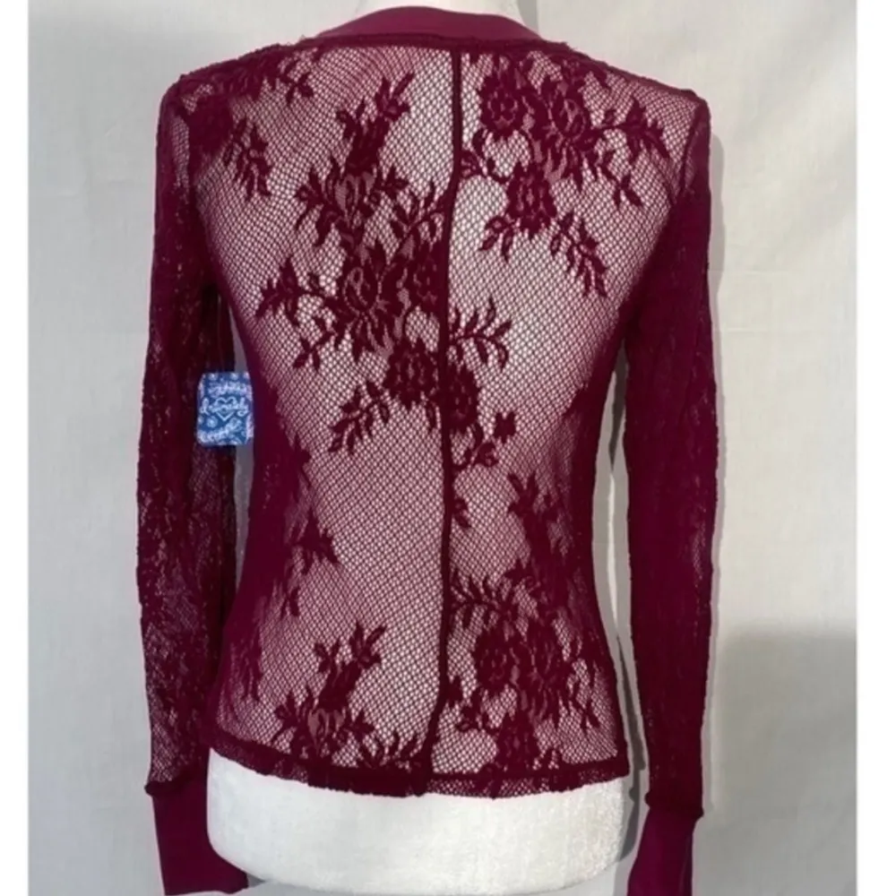 Free People Lace Knit Long Sleeve Layering Top - Image 6