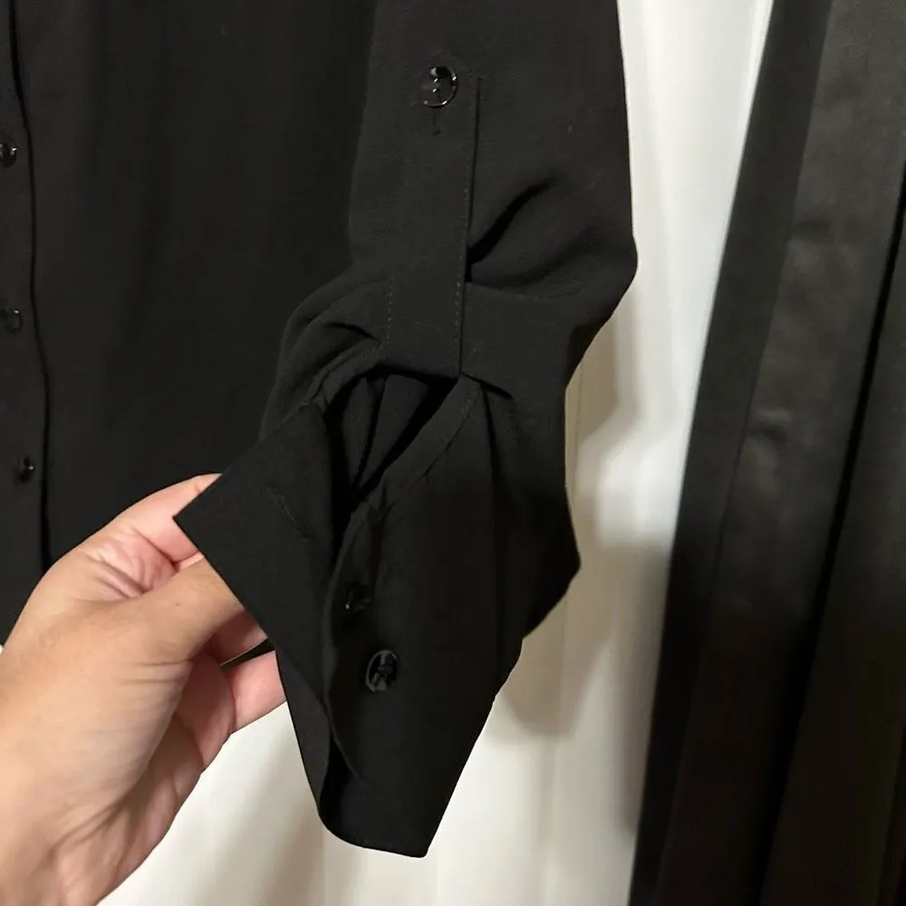 Covington black blouse, two front pockets , adjustable sleeves - Image 2