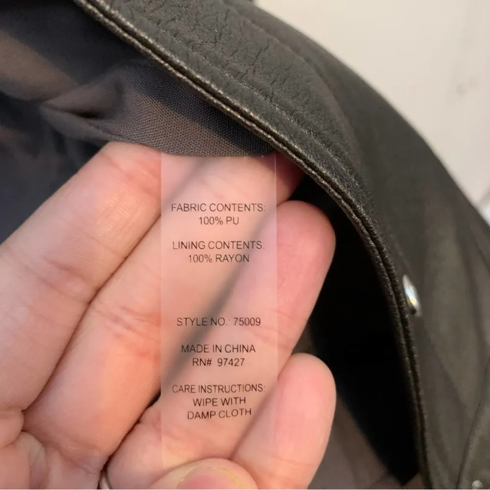 Dolce Cabo Faux Leather Denim Jacket Metallic - Image 5