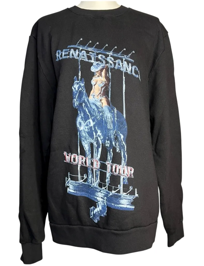 Beyoncé Renaissance World Tour Cowboy Carter Women’s Sweatshirt Size Medium Black - Image 1