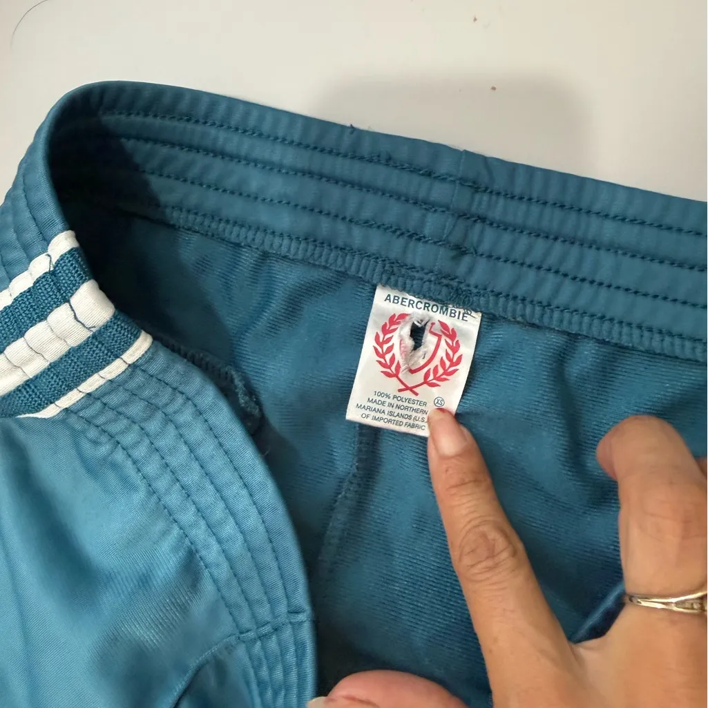 Vintage Abercrombie & Fitch Teal Skirt with White Stripes - Image 3