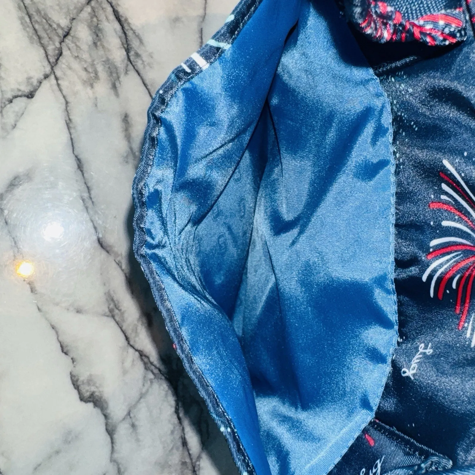 Lug Life Mini Puddle Jumper Tote Bag Crossbody Blue Fireworks Patriotic CLEAN!! - Image 11