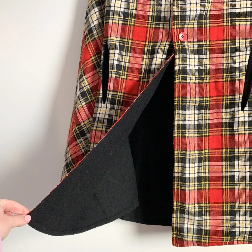 Rare! Vintage Pendleton Reversible Plaid Hooded Cape Coat - Image 10