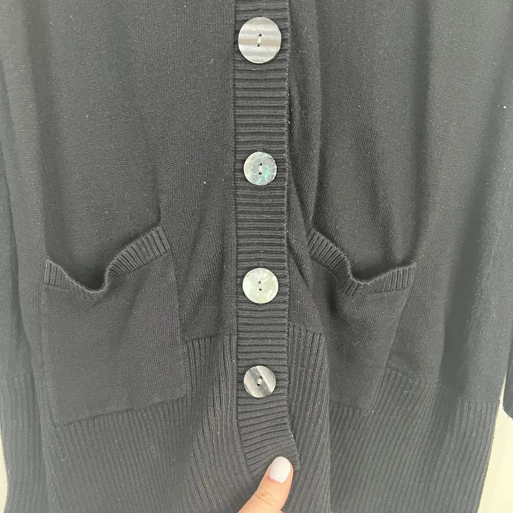 J Jill Button Front Longline Cardigan Mother of Pearl Buttons Cotton Silk Blend - Image 6