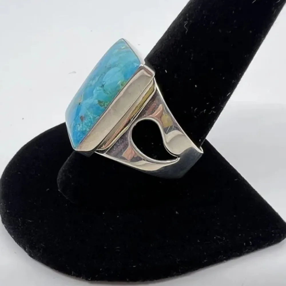 JAY KING DTR Sterling Silver Turquoise Rectangle Cabochon Ring Size 11 NWT - Image 2