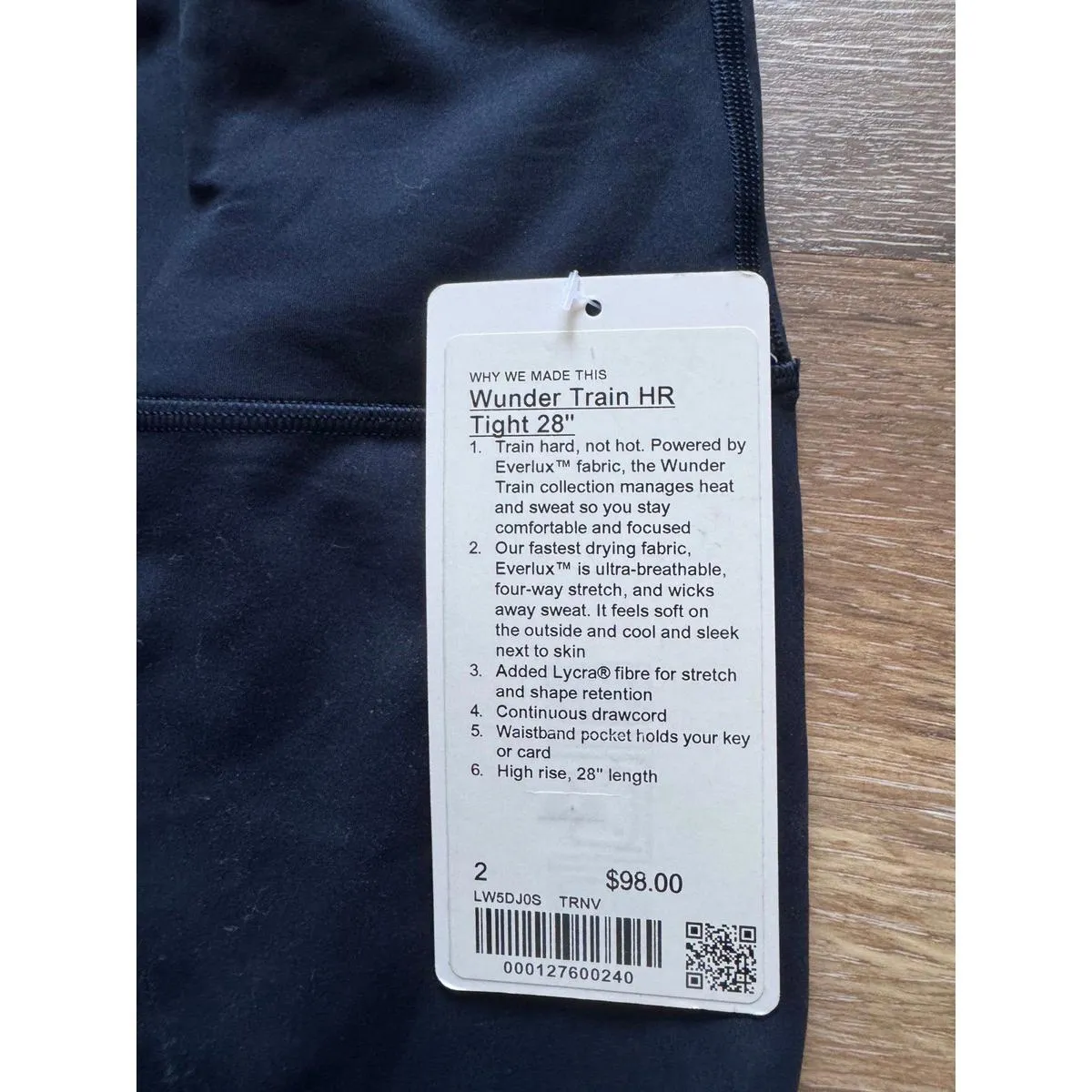 Lululemon Wunder Train High Rise 28” True Navy Size 2 NWT - Image 4