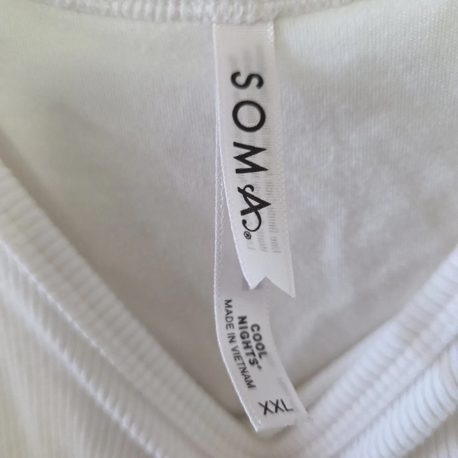 Soma Cool Nights Shelf Bra Ribbed Tank Brami XXL White - Image 3