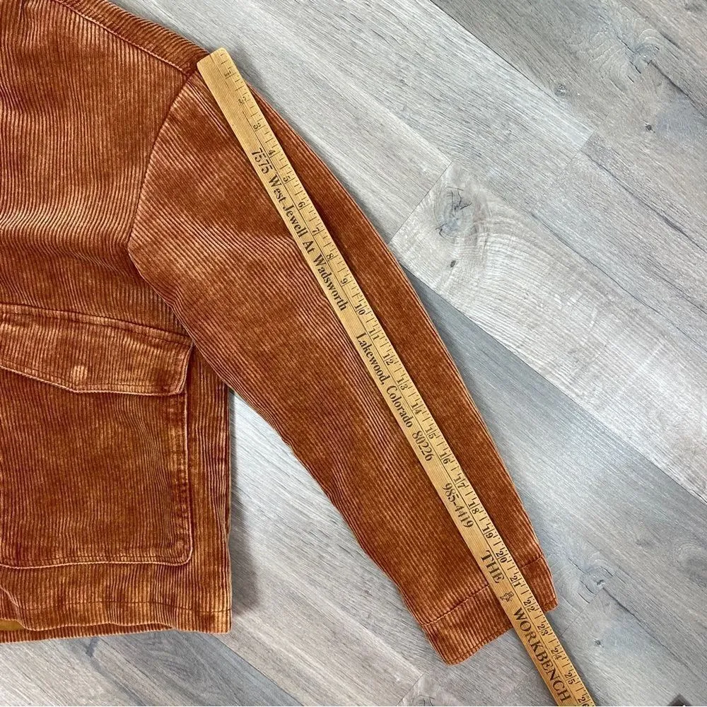 Bagatelle Corduroy Chunky Coat Spice‎ Rust Brown Large - Image 13