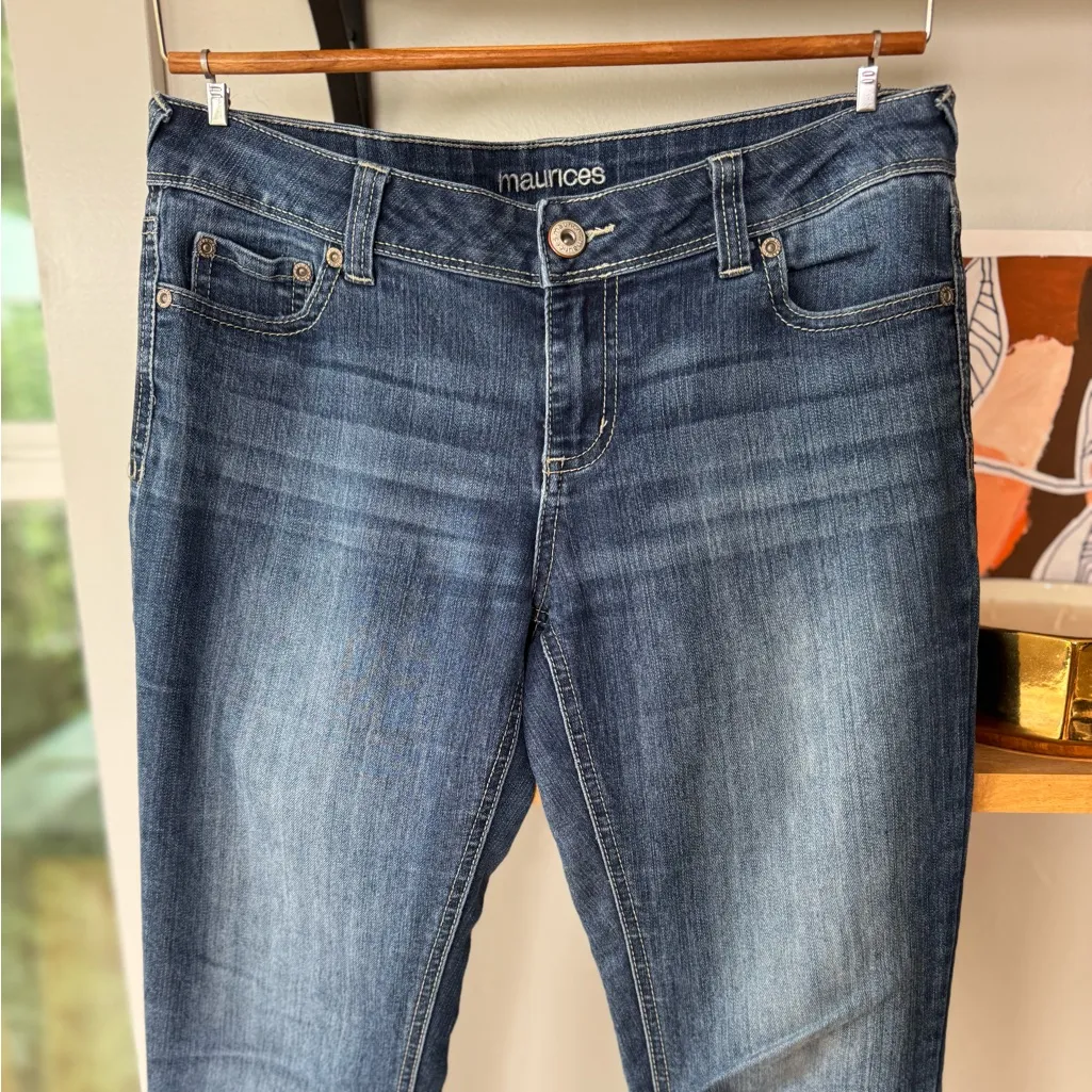 Maurices Western Style Flare Leg Dark Rinse Denim Jeans Size 7/8 Short - Image 8