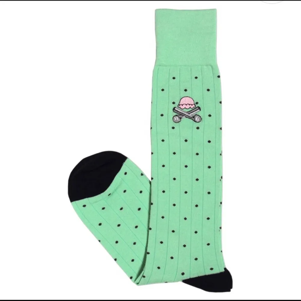 Soxfords Green Black Choco Chip Mints Polka Dot Over the Calf Long Socks - Image 78