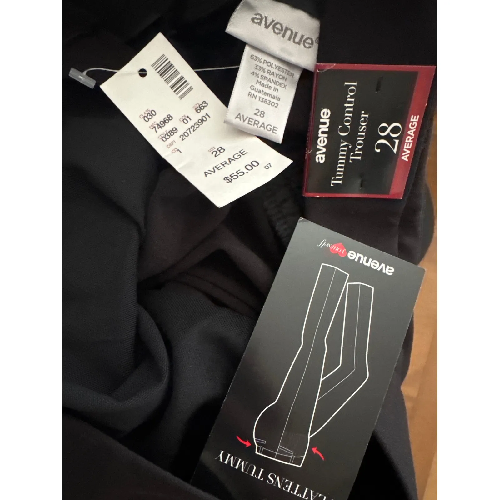 NWT Avenue black 3 pairs of pants one crop size 28 - Image 2