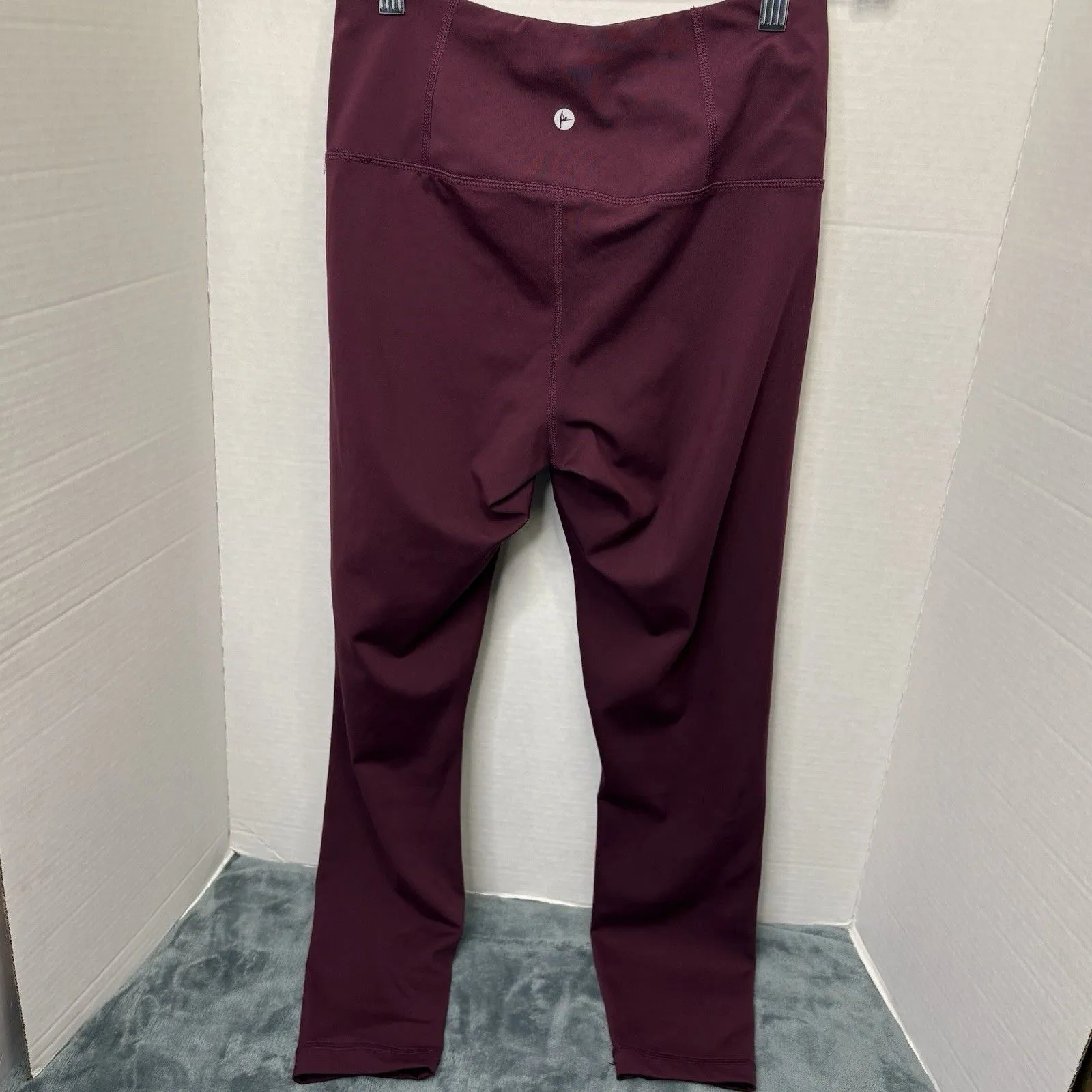 90 Degree by Reflex Athletic Pants Leggings Burgundy S Small Yoga Running Gym - Image 4
