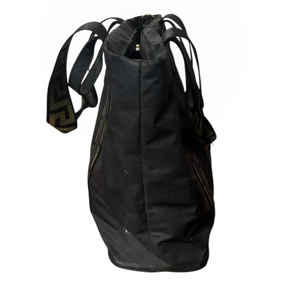 VERSACE Parfums Medusa Tote Bag Black Gold Travel Bag Nylon Exterior Lined - Image 3