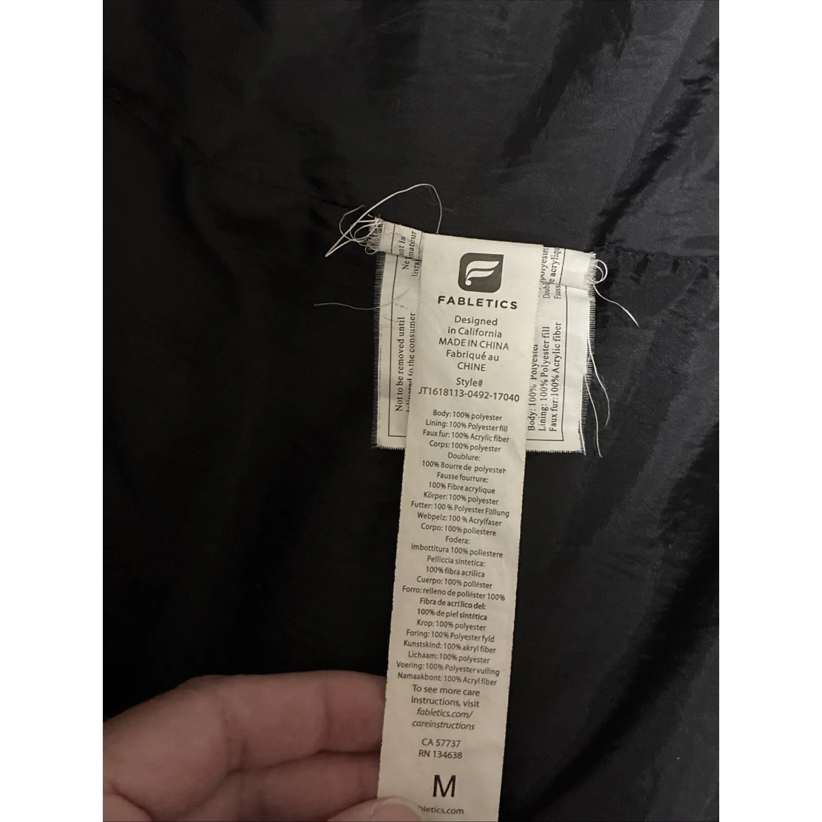 Fabletics‎ Puffer Jacket Waco Winter Long Quilted Coat Size Medium - Has repair - Image 6