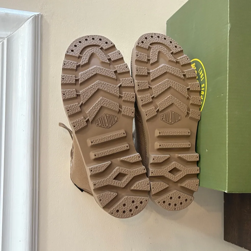 Palladium Brown Canvas High-Top Boots - Image 3