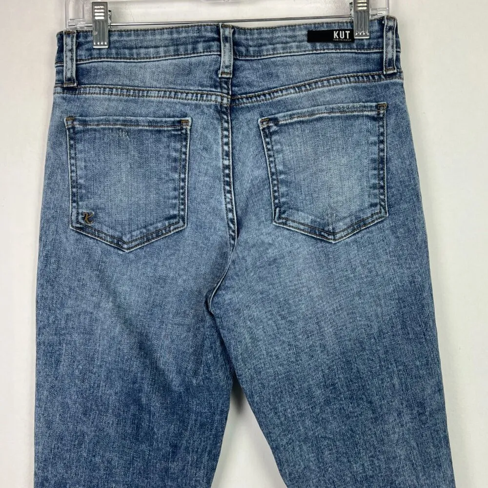 KUT from the Kloth Reese High Rise Ankle Straight Leg Jeans Raw Hem Size 2 EUC - Image 9