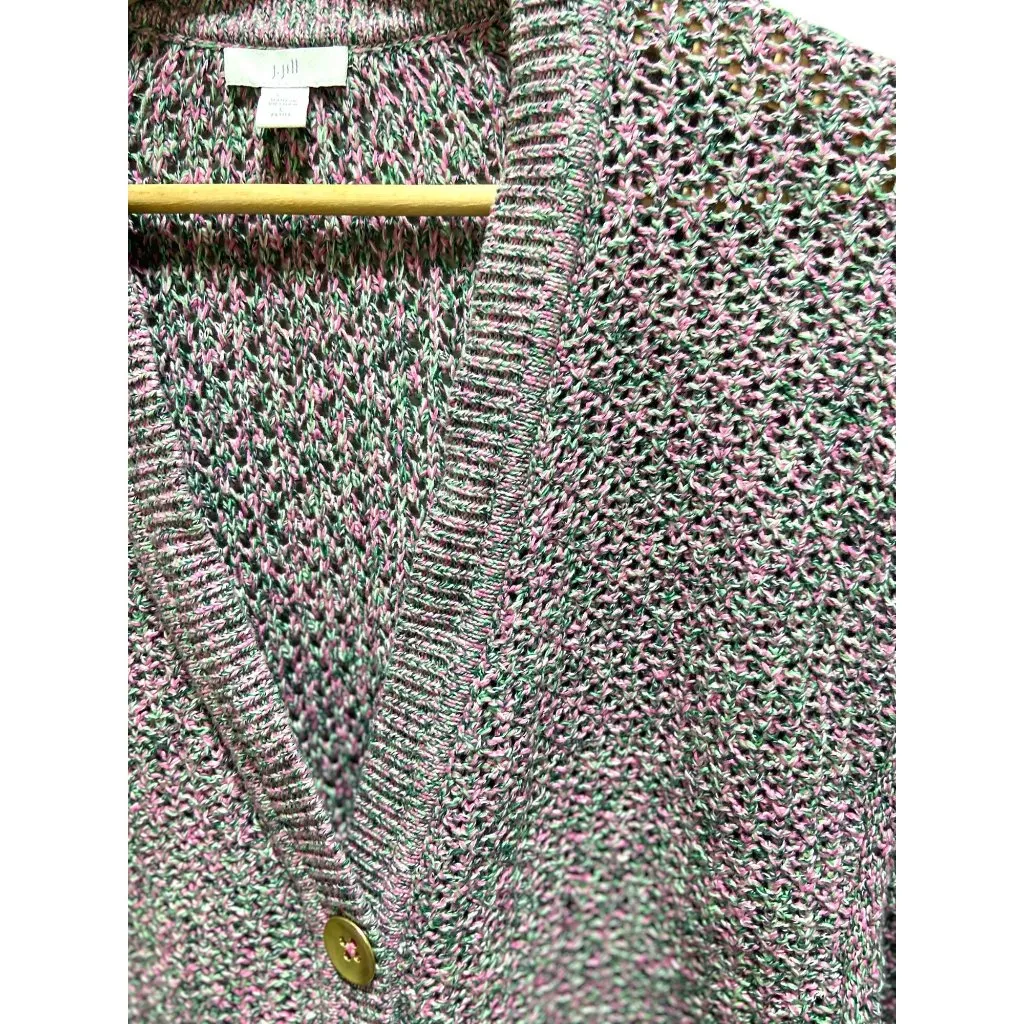J.Jill Rose Petal Petite Cardigan Pink Size LP Size L - Image 9