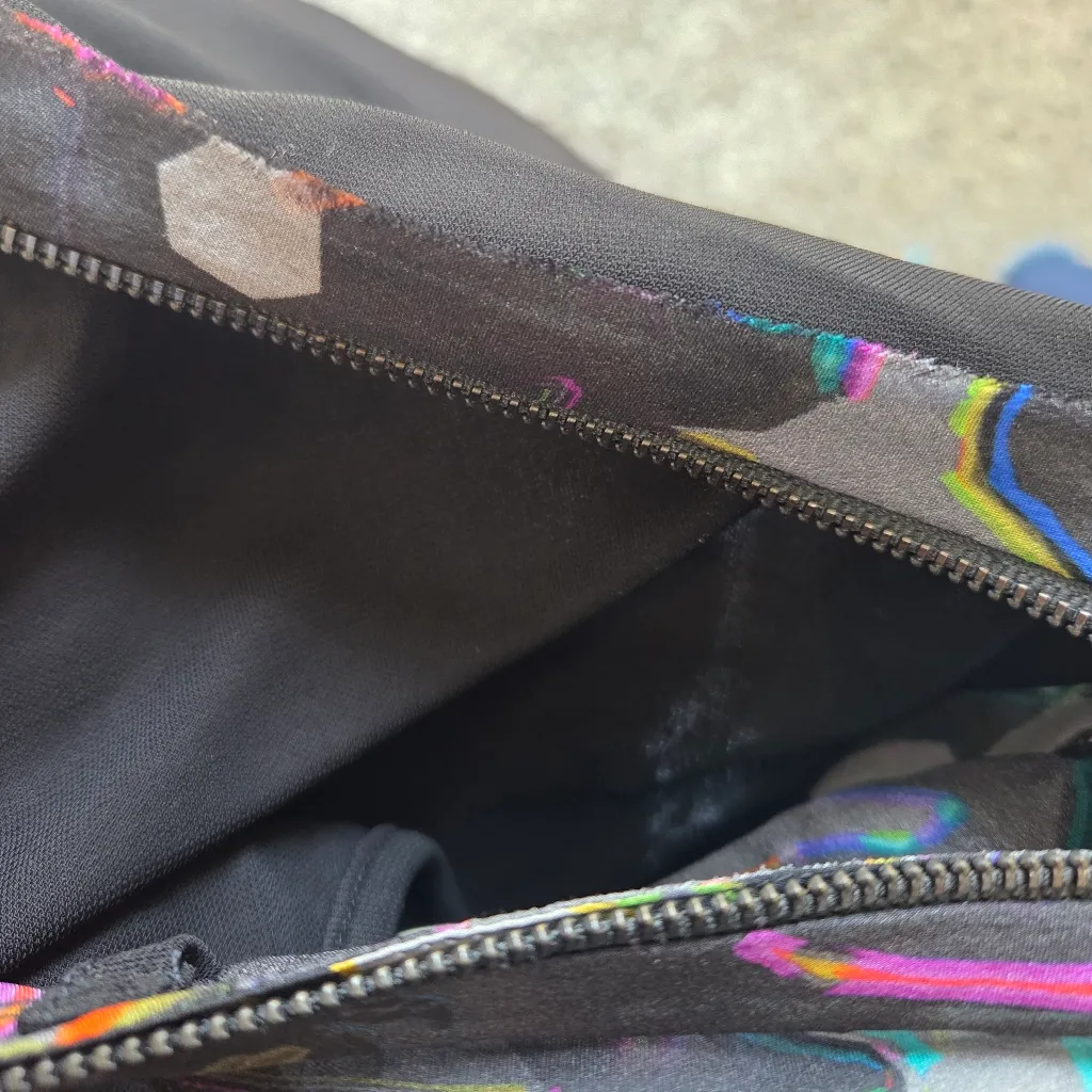 Worth New York Abstract Print Silk Front Sheath Dress Black Size M - Image 9