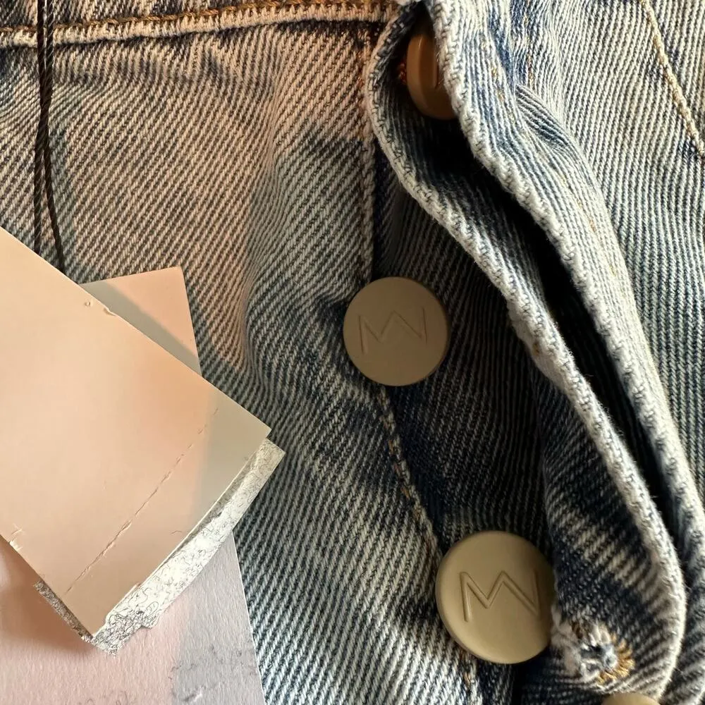 The MANNEI Low Rise Distressed Frayed Wide Leg Jeans
FR 40 Button Fly Blue Size 28 - Image 10