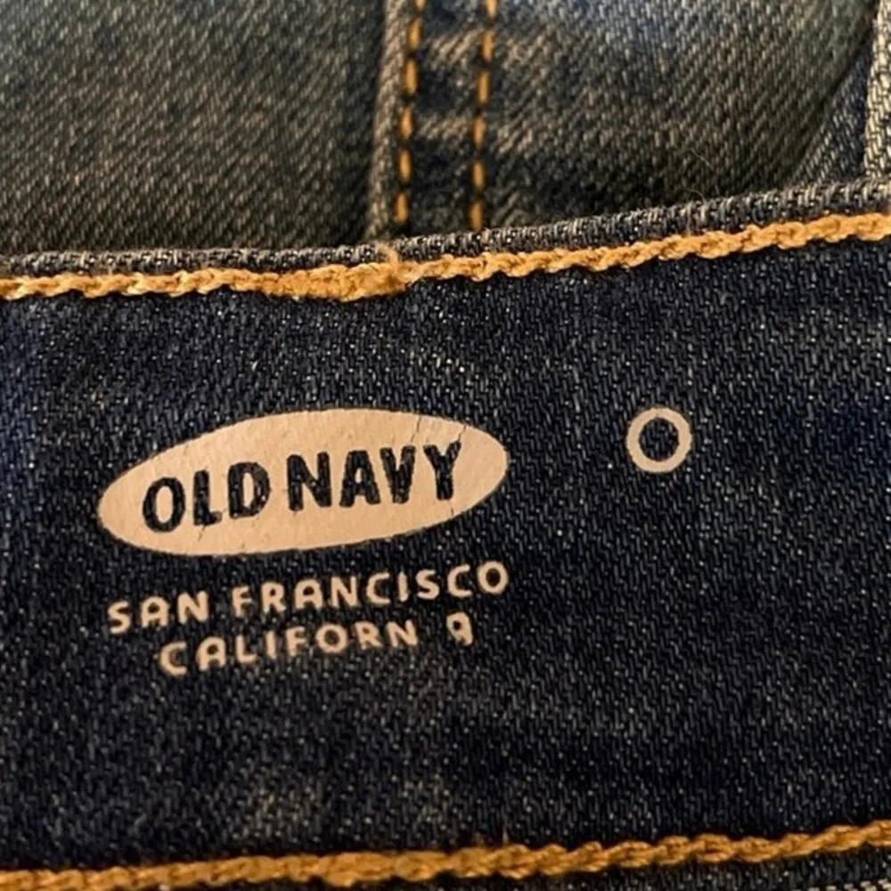 Old Navy Blue Denim High Waist Straight Pencil Medium Wash Mini Jean Skirt Sz 0 - Image 4