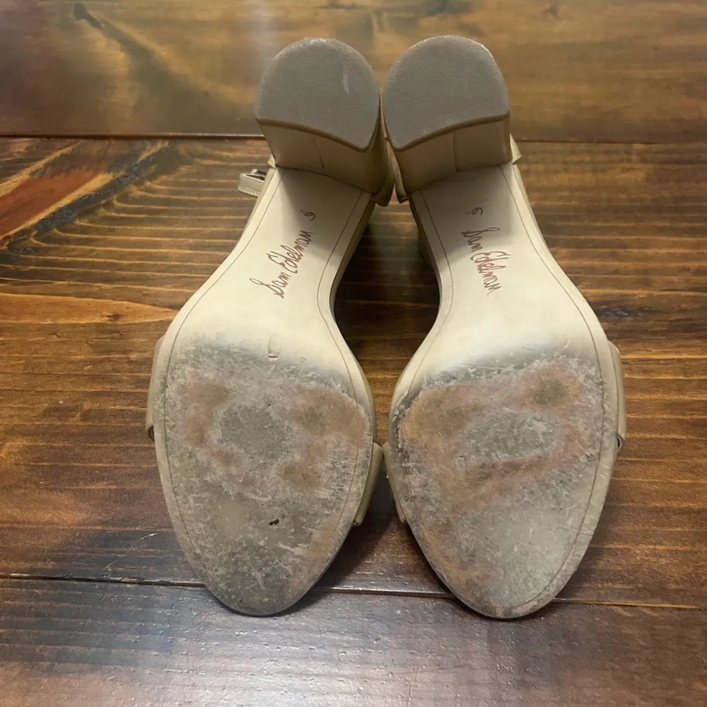 Yaro Block Heel Sandal Office Simple Open Toe 6.5 Nude Neutral - Image 5