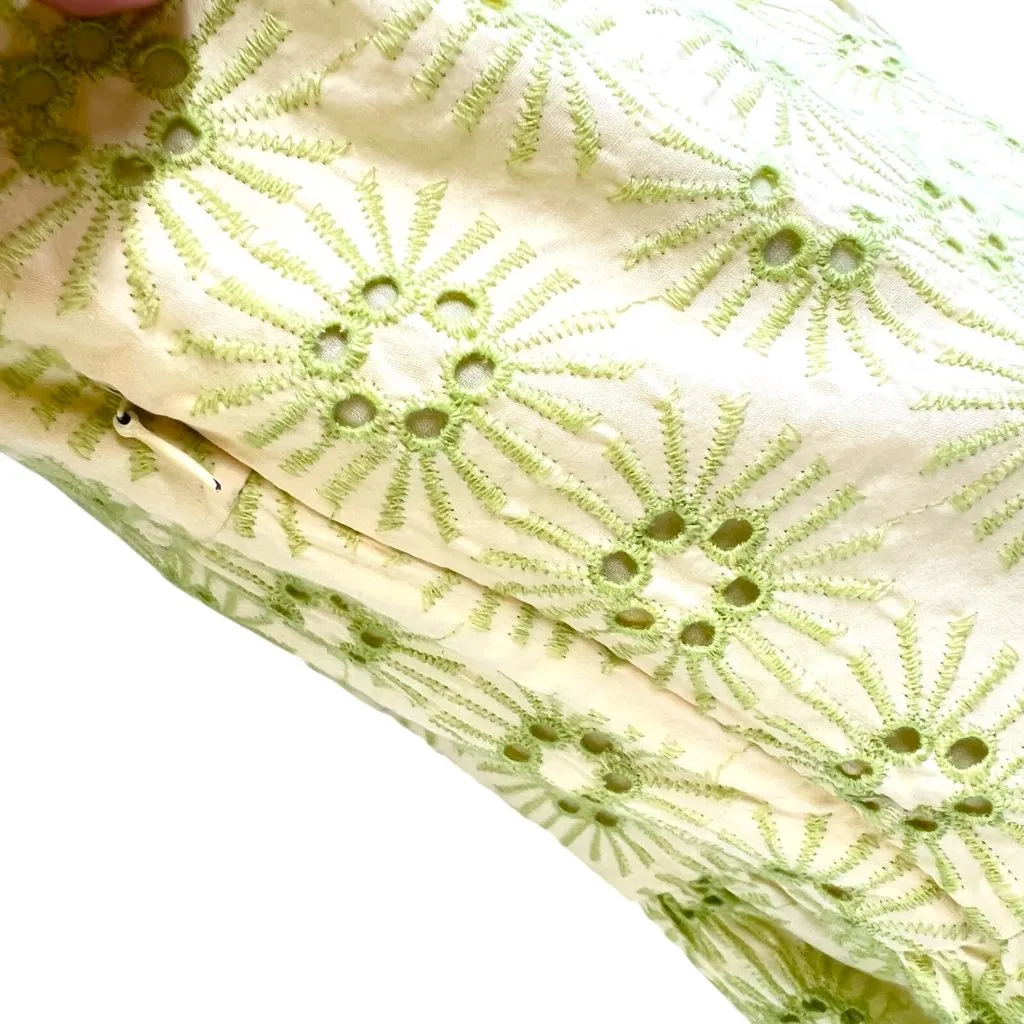 Zara Embroidered Openwork Puff Sleeve Peplum Top Size Small - Image 8