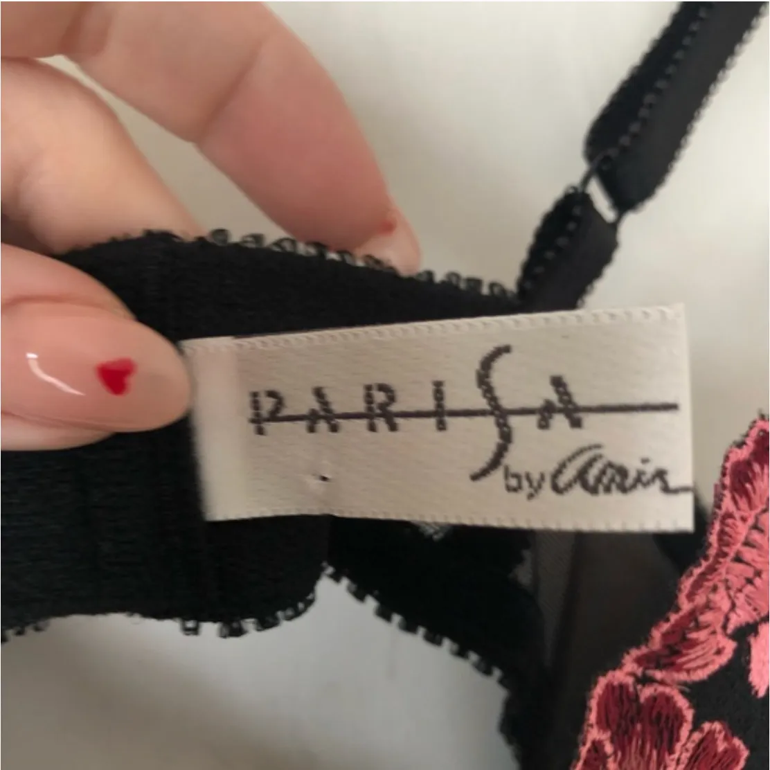 Parisa by Amir Black Pink Floral Lace Bra 34B - Image 4