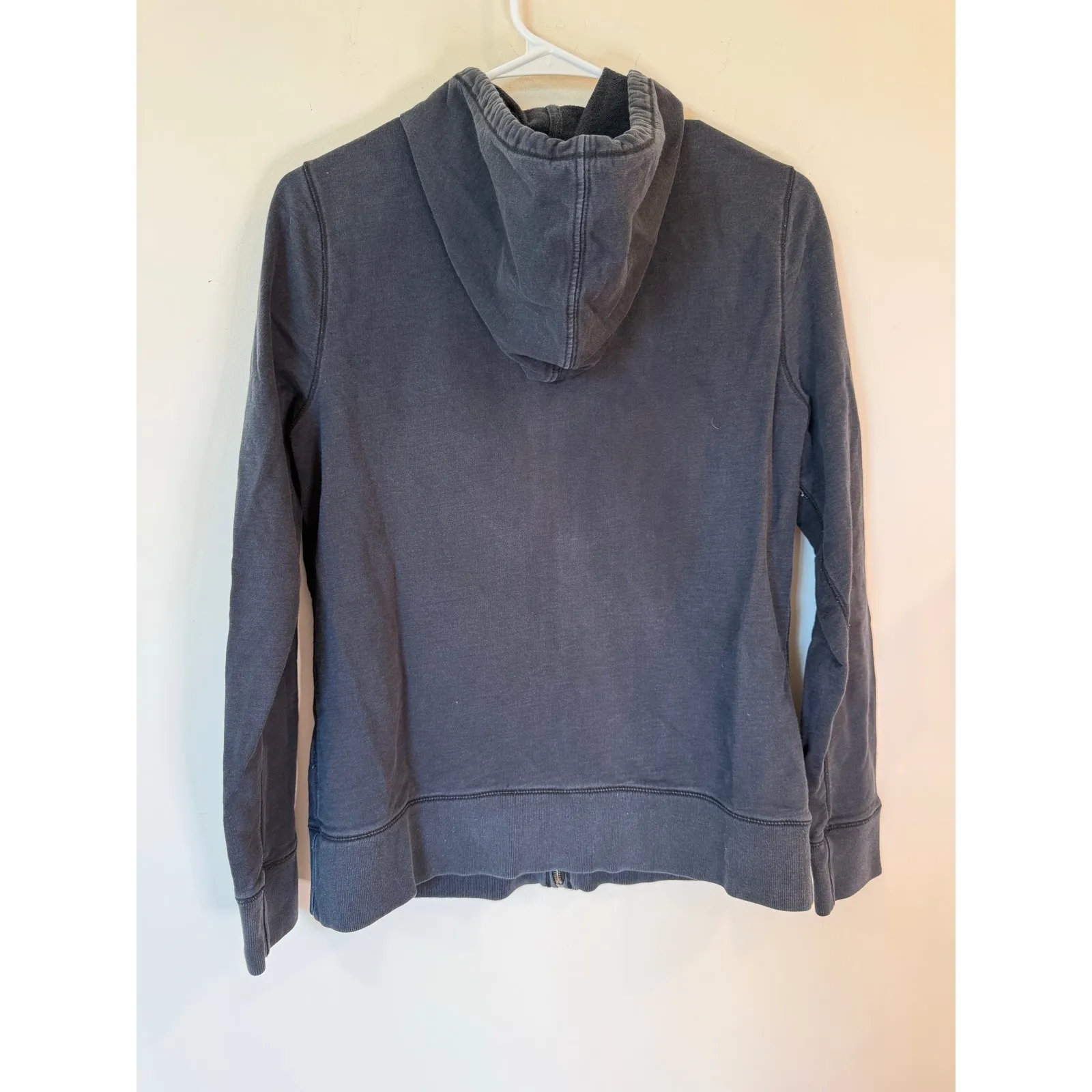 Lucky Brand Peace Sign Floral Embroidery Zip Up Hoodie Black Women's Size Large - Image 2