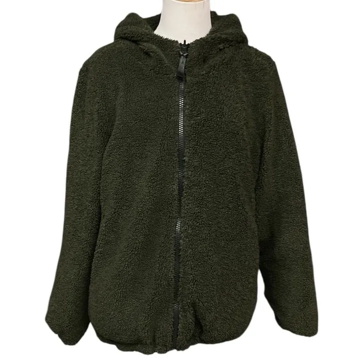 Koolaburra by UGG Women's Reversible Sherpa Hooded Puffer Jacket Green Size L Size L - Image 9