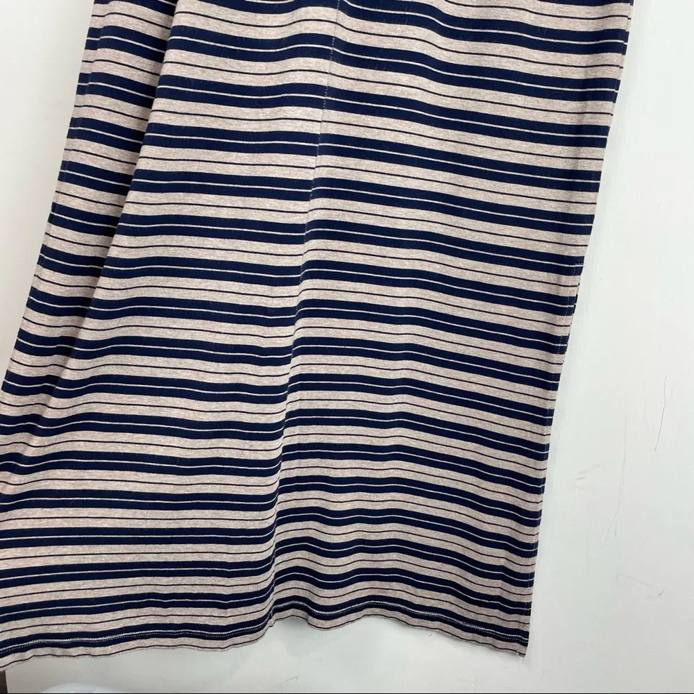 Madewell Sz XS Long Maxi Dress Navy Cream Tank Racerback Side Slits - Image 10