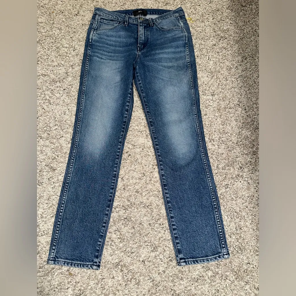 3X1 W3 Authentic High-Rise Cropped Straight-Leg Jeans in Chance EUC‎ Size 26 - Image 4