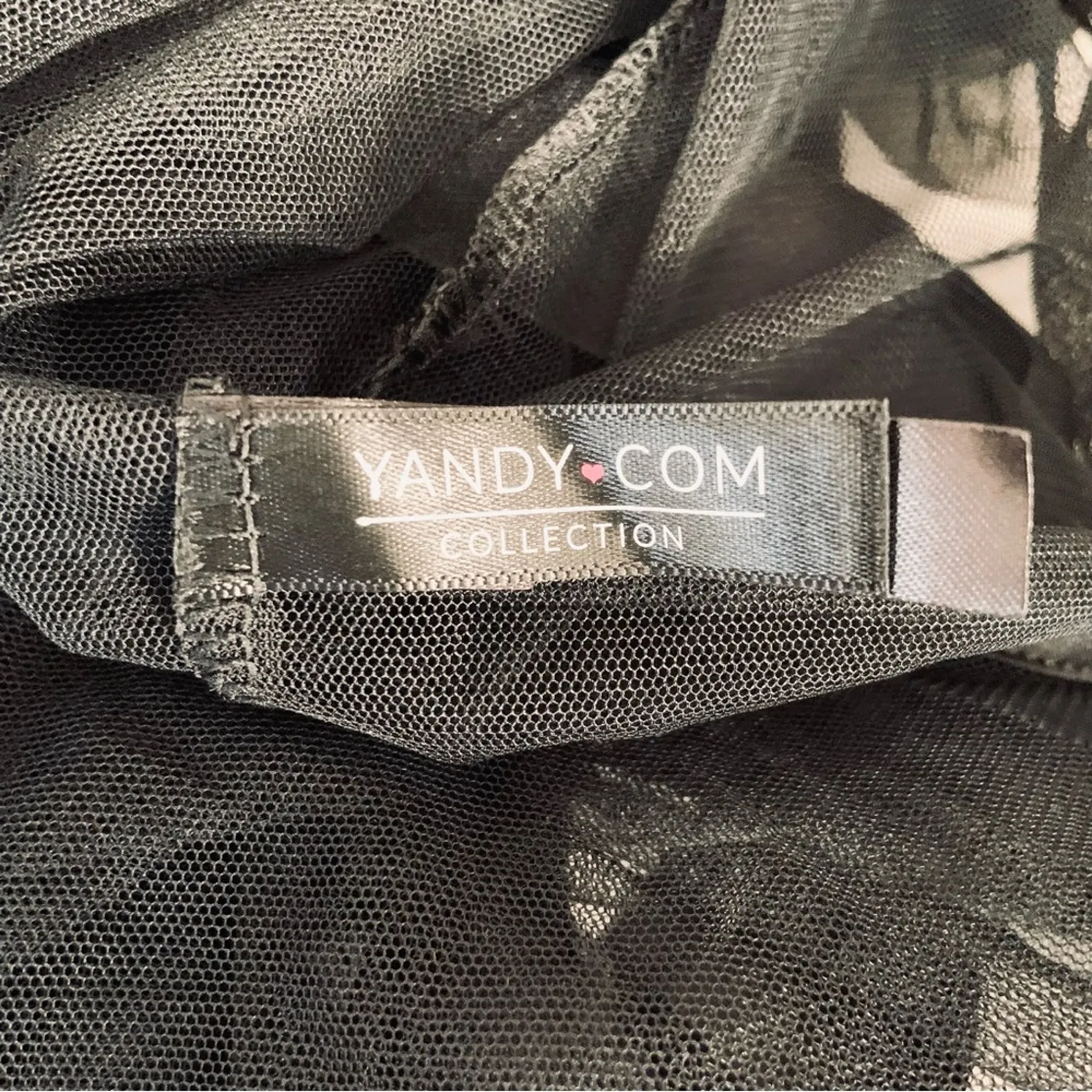 Yandy Vintage Style Black Lace Robe Ribbon Tie Kimono Sleeve Goth Size L/XL NEW - Image 8