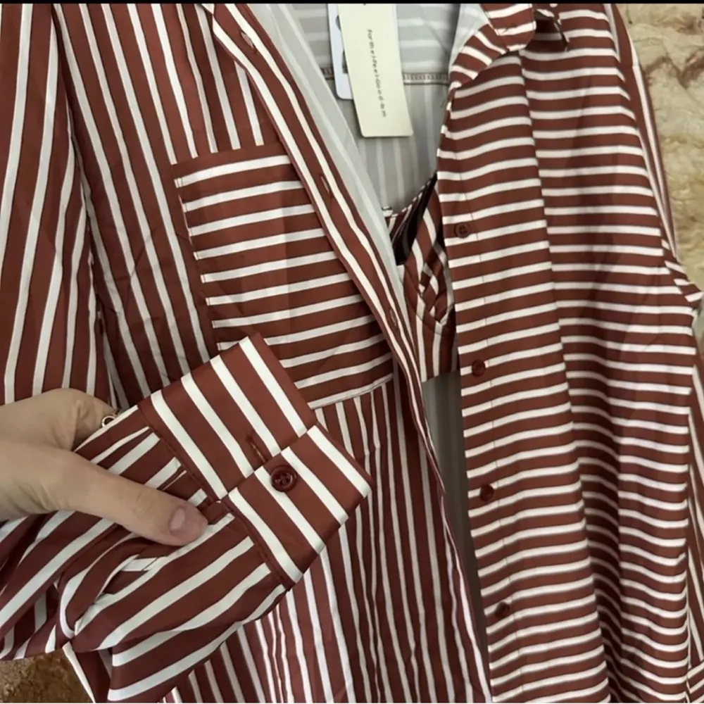 Commense Stripe Three Piece Shorts Set size Medium Brown - Image 4