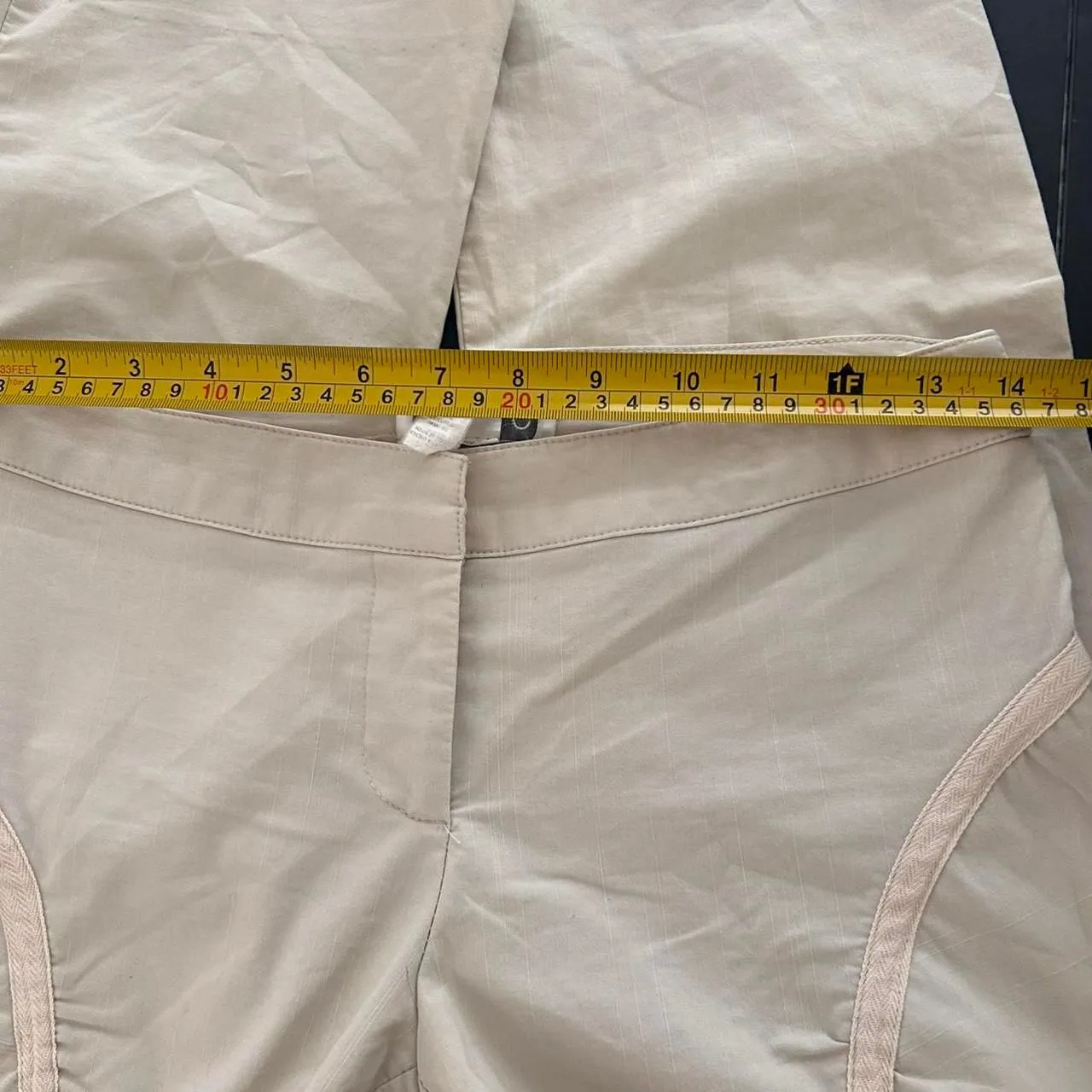 Y2K Vintage XOXO Cream Low Rise Ruched Pants | Indie Sleaze / 2000s Club Kid | M - Image 8