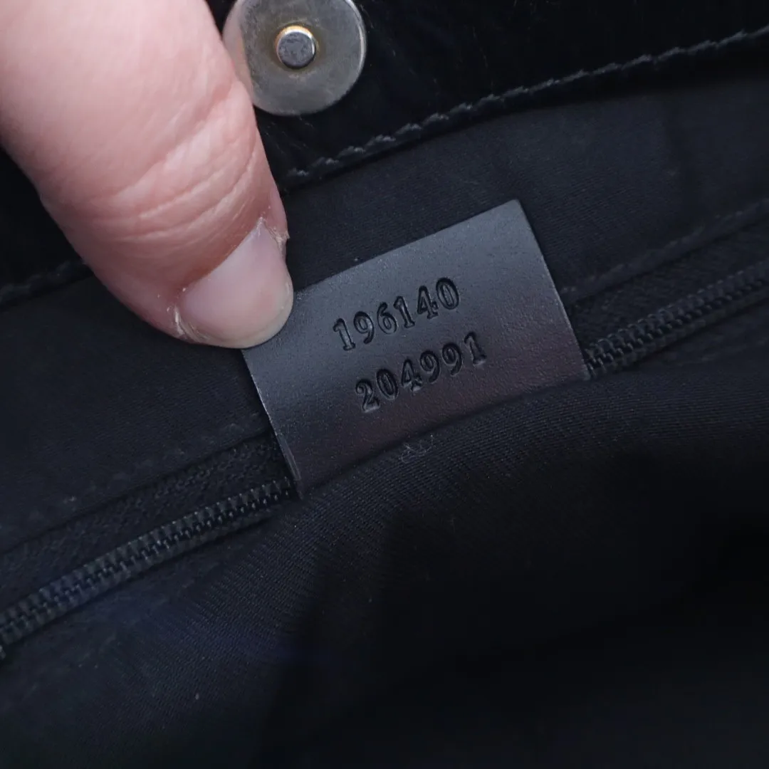 Gucci Black Original GG Canvas Shoulder Bag Vintage Black Leather Trim - Image 10