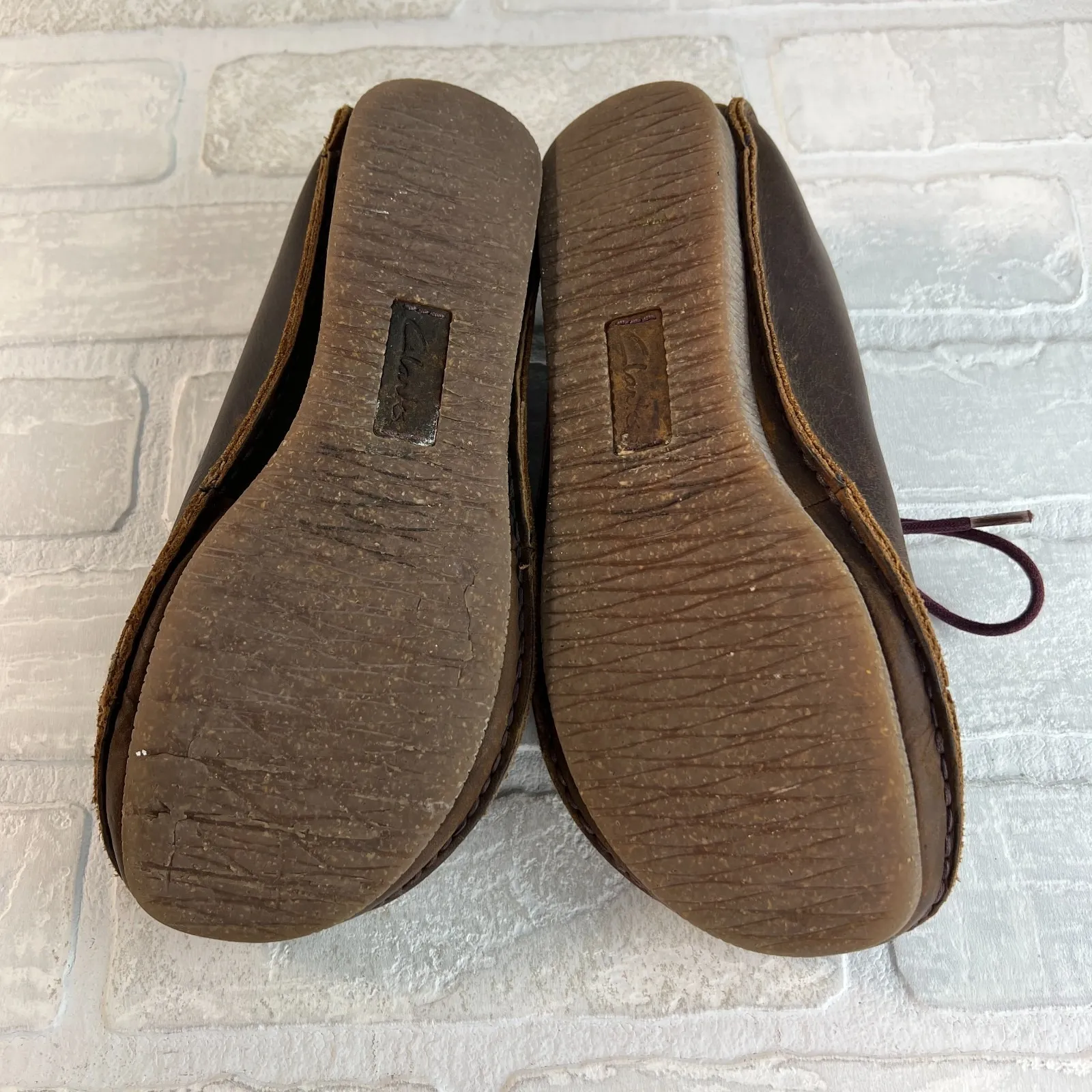 Clarks Shoes Womens 7.5 Brown Leather Janey Mae Artisan Purple Lace Up Moccasins - Image 12