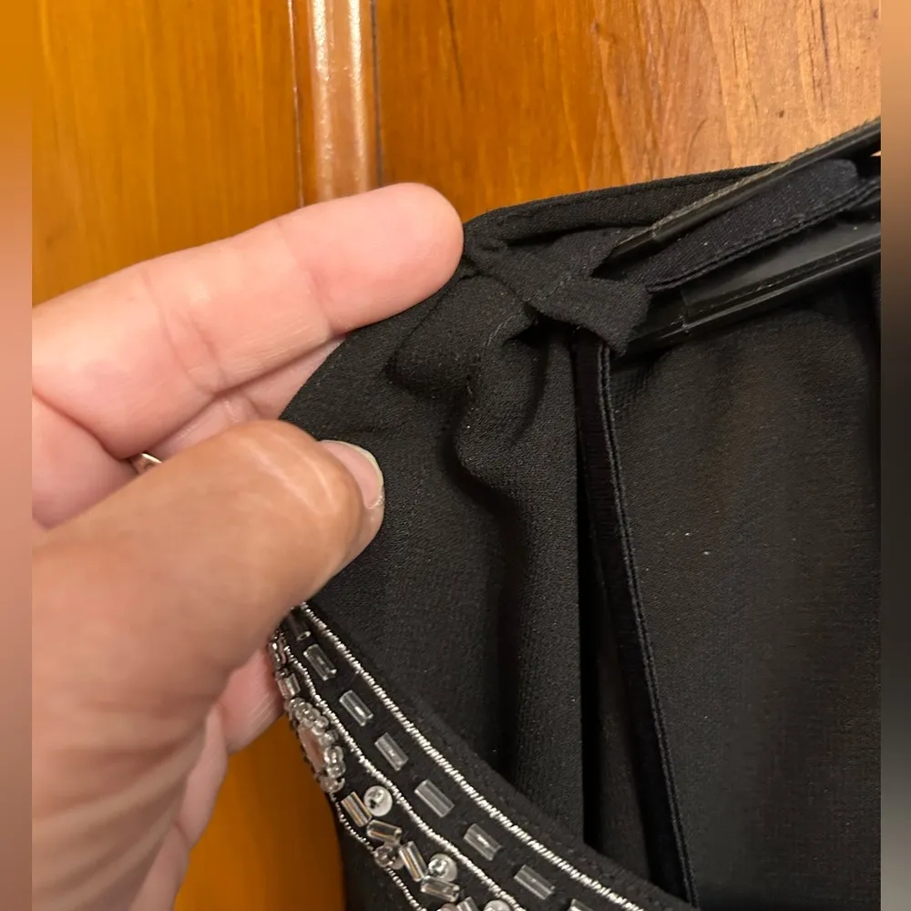 Covington long black two layer blouse, cami snaps into shirt, great condition - Image 8