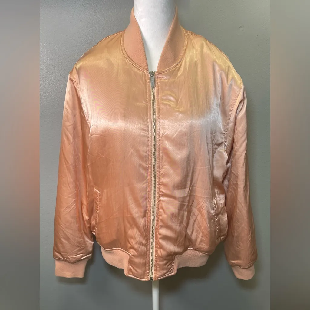 Finders Keepers Claude Bomber Jacket Women's Pink Sand Size Medium‎ - Image 2