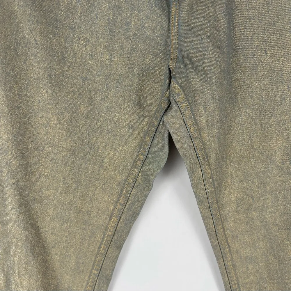 Calvin Klein‎ 100% Cotton Gold Metallic Coated Denim Cropped Straight Leg Jean - Image 6