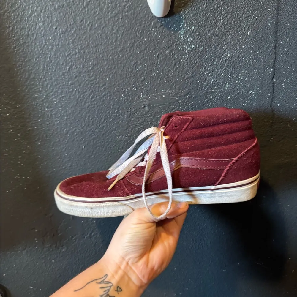 Vans Suede Maroon High-Top Sneakers - Image 3
