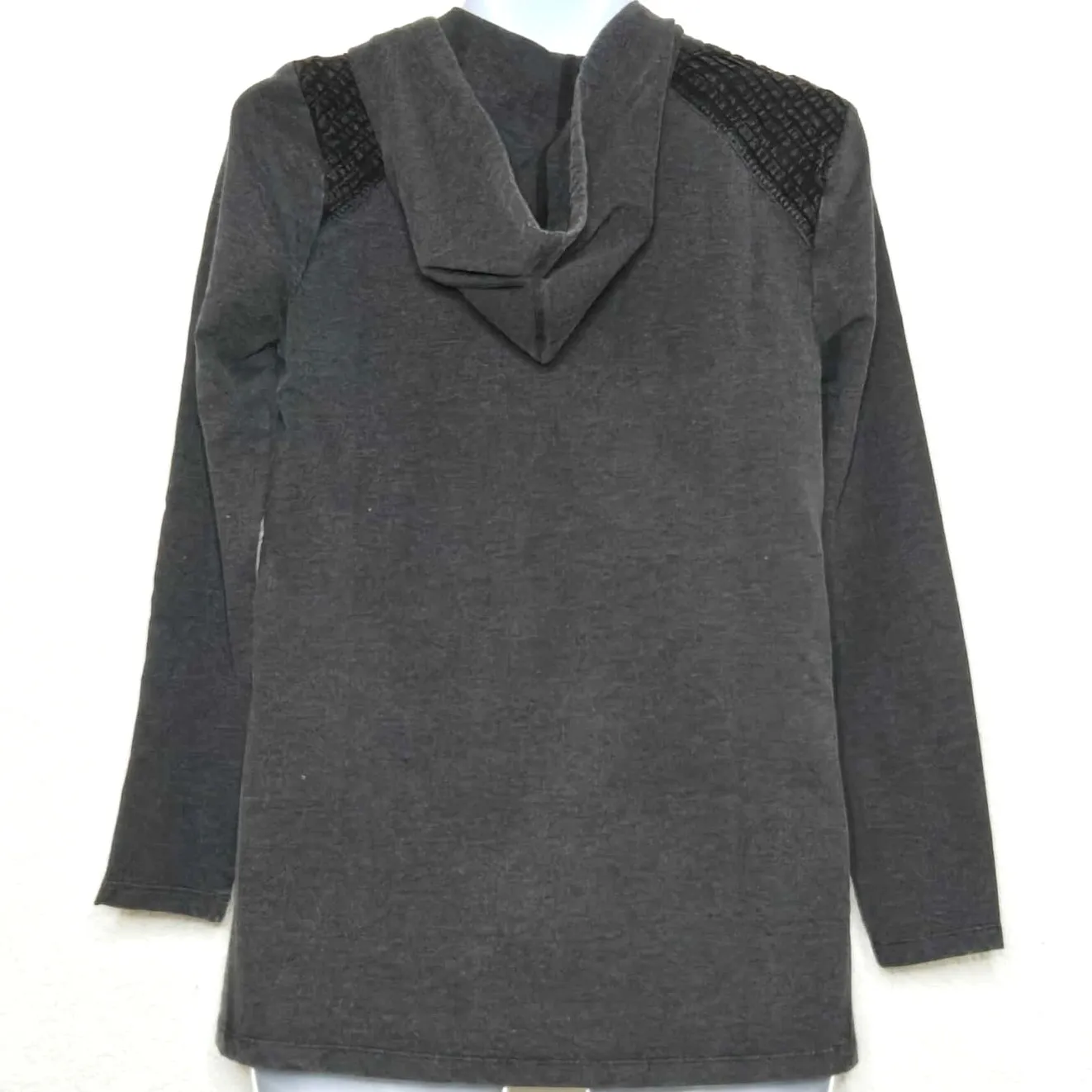 LOGO Life by Lori Goldstein French Terry Pullover Hoodie With Pintuck Size S NWT Gray - Image 2