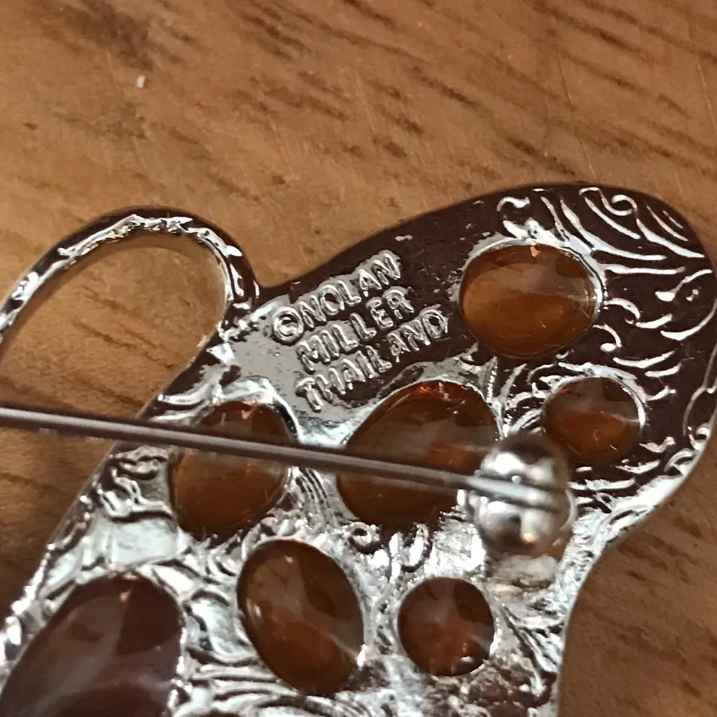 Nolan Miller Butterfly Brooch Silver & Gold - Image 5