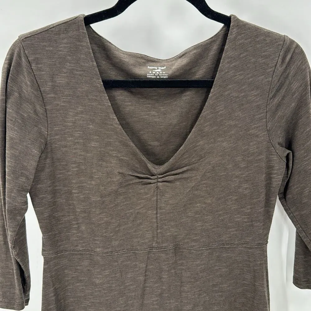 Horny Toad brown Rosalinda dress casual Gorpcore 3 quarter sleeve size S - Image 4