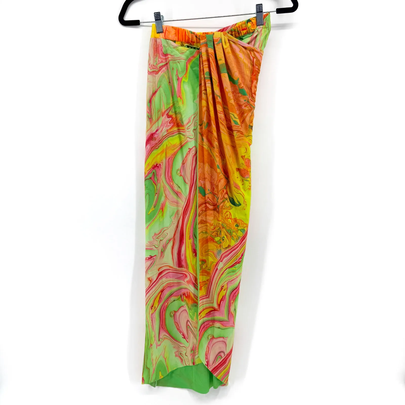 Agua Bendita x Revolve Mimi Wrap Skirt Sz Small Colorful Marble Resort Summer - Image 2