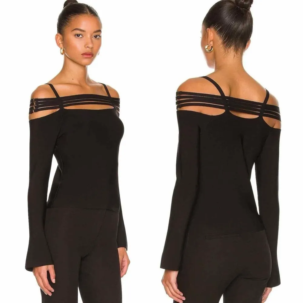 Jonathan Simkhai Sarah Ribbed Halter Top Size XS Black - Image 9