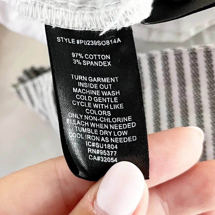 Sanctuary X Anthropologie Striped Ankle Cargo Jogger Pants Gray White 25 / 0 - Image 8