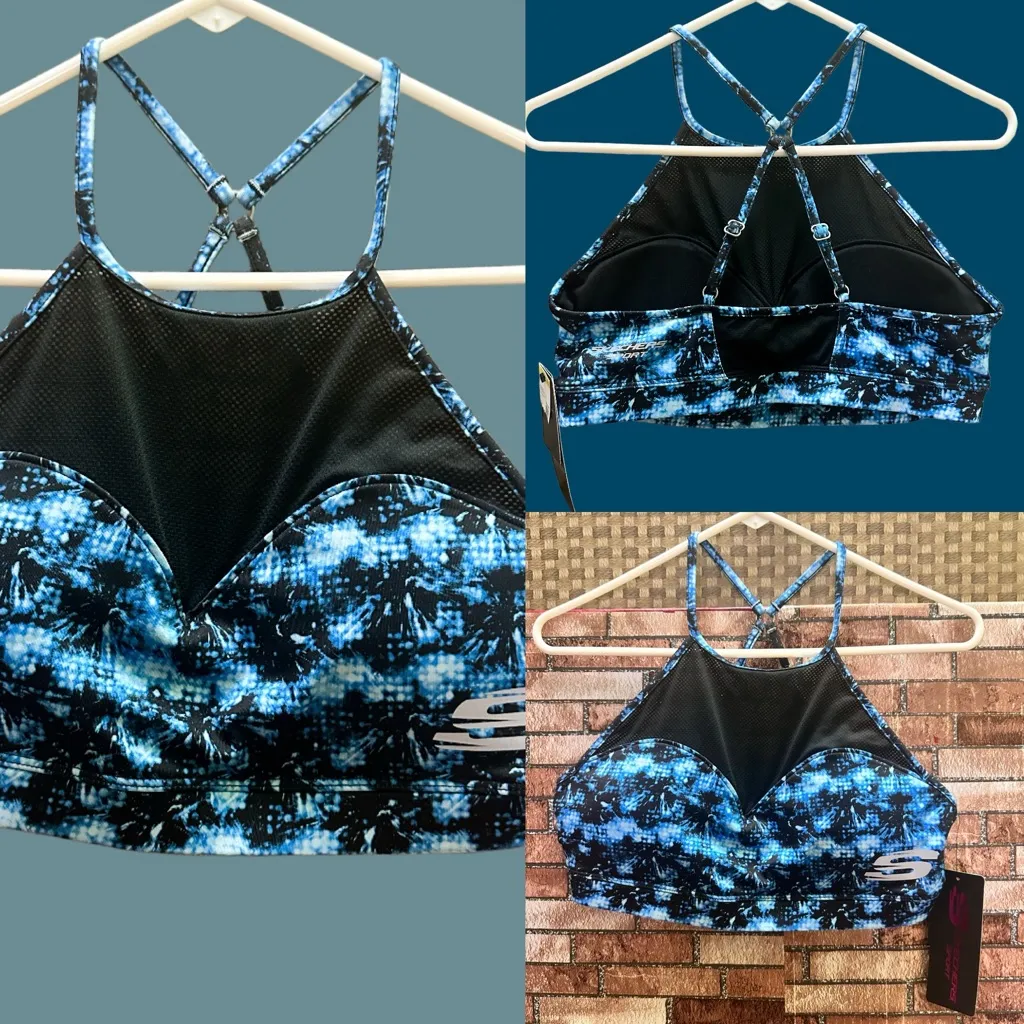 Skechers Women's Blue and Black Swim Top size L - Image 2