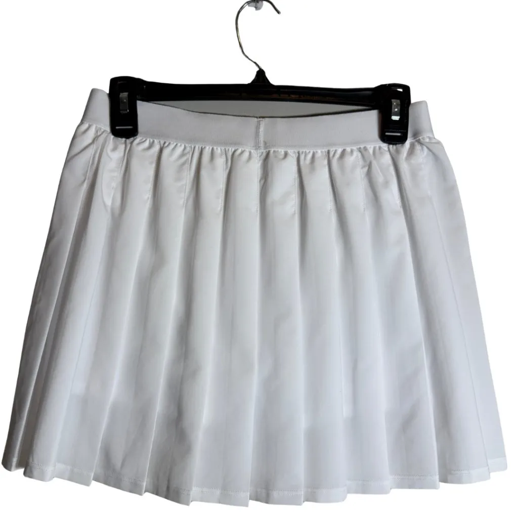Alo Yoga Varsity Tennis Skirt Women's Medium White Pleated Mini Active Sporty - Image 5