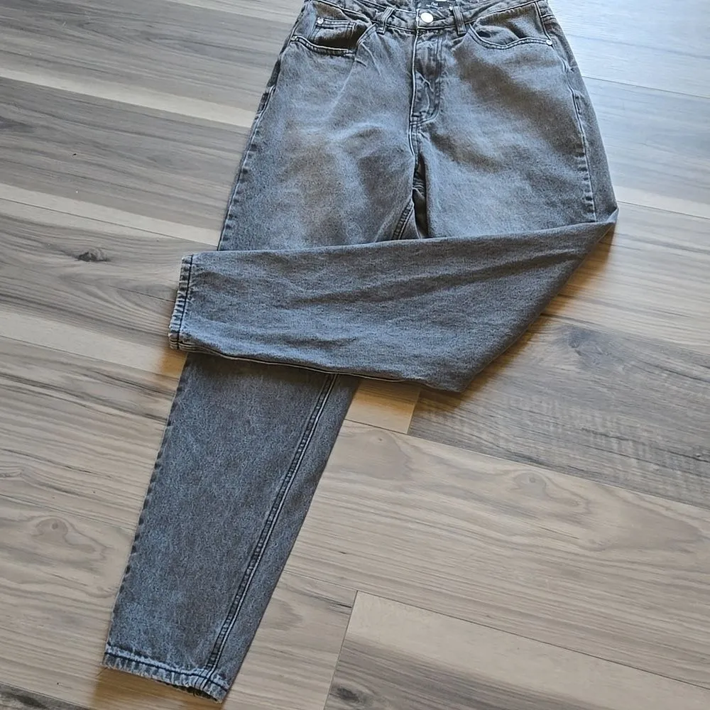 Missguided High Rise Mom Jeans 4R Black/grey Y2k Washed Retro Grungecore - Image 5