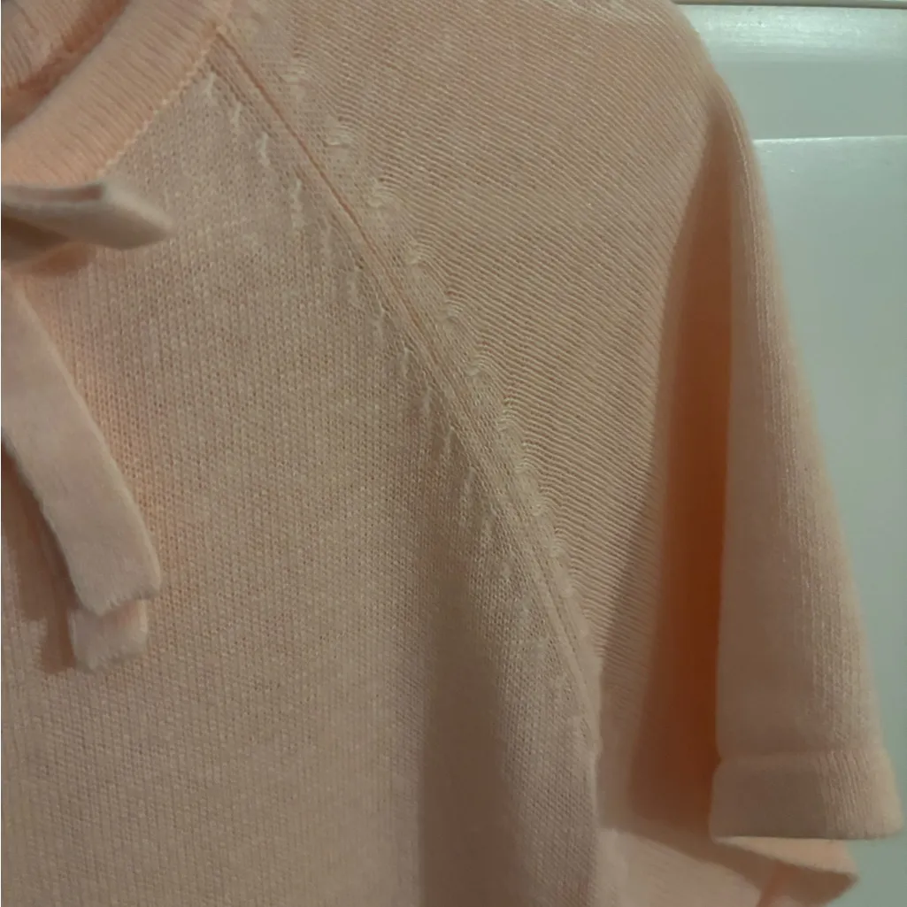 Lee  Pink Tie Front‎ Fitted Short Sleeve Blouse - Image 2